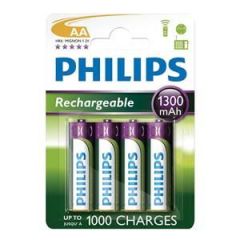 Philips Rechargeable Batteries AA 1300mAh (4 Pack)