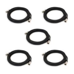 Pro Neutrik XLR Cables 10m Black 5-Pack