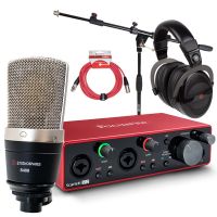 Focusrite Scarlett 2i2 Audio Interface Studiospares S400 Bundle with Mic Stand